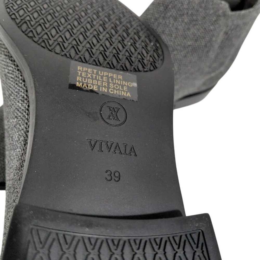 Vivaia Grey Knit Square Toe Chelsea Ankle Boot Women 39 Sustainable Eco Friendly - Picture 3 of 14